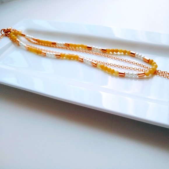 J.CREW Sea Breeze Layered Necklace Lemon - Picture 4 of 9